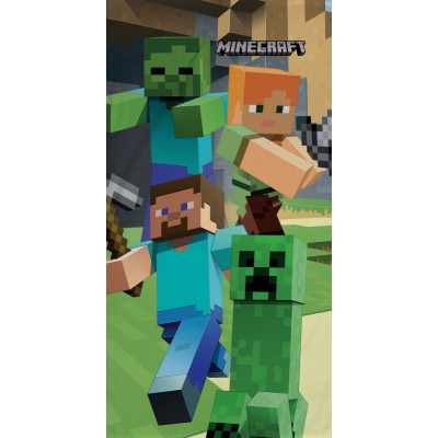 Osuška Minecraft Attack Bavlna - Froté, 70x140 cm