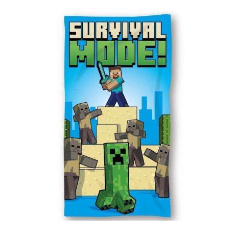 Osuška Minecraft Survival Mode Bavlna - Froté, 70x140 cm