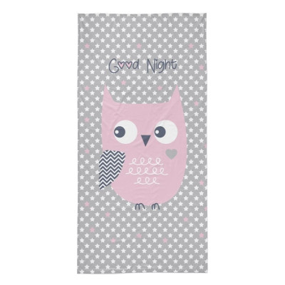 Osuška Sova růžová Bavlna - Froté, 70x140 cm