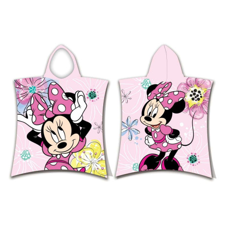 Pončo Minnie Pink bow Bavlna - Froté, 50x115 cm