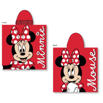 Pončo Minnie red Bavlna - Froté, 55x110 cm