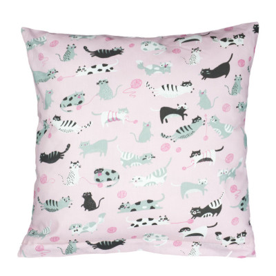 Povláček bavlněný - růžová kočka