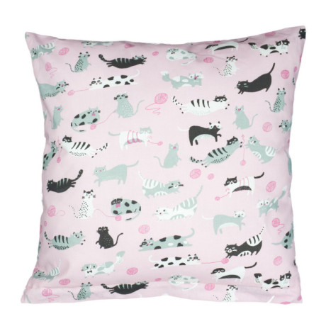 Povláček bavlněný - růžová kočka