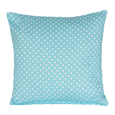 Povláček bavlněný satén 40x40 cm tyrkysový puntík