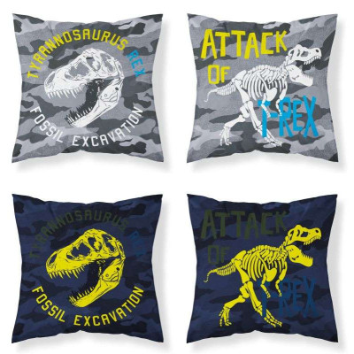 Povlak na polštářek Dinosaurus T-rex svítící Bavlna, 40x40 cm