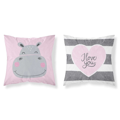 Povlak na polštářek Hrošík stripe růžová Bavlna, 40x40 cm