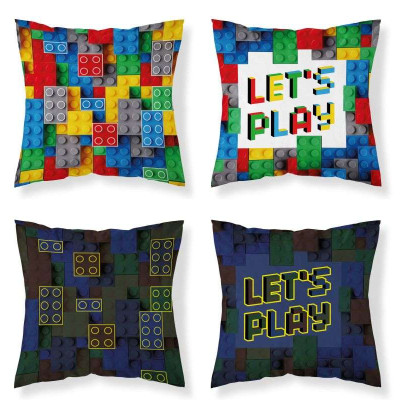 Povlak na polštářek Kostky color svítící Bavlna, 40x40 cm