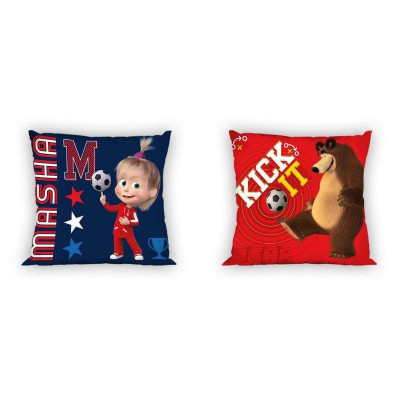 Povlak na polštářek Máša a Medvěd fotbal 40x40 cm