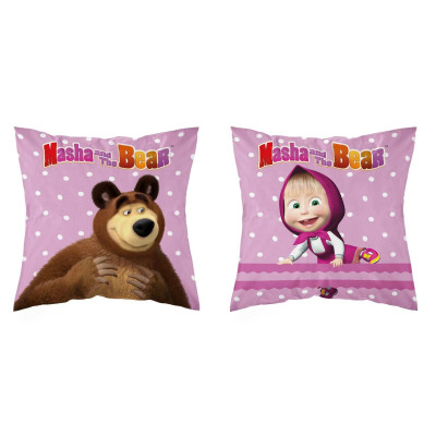 Povlak na polštářek Máša a Medvěd puntíky micro 40x40 cm