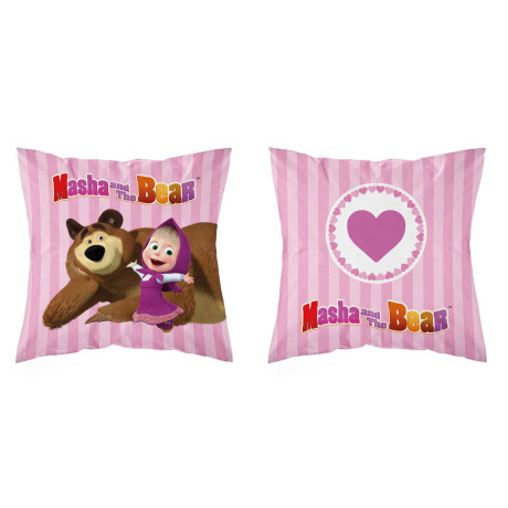 Povlak na polštářek Máša a Medvěd srdíčko micro Polyester, 40x40 cm