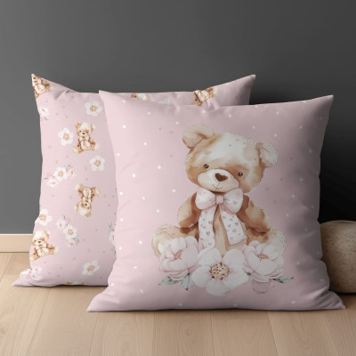 Povlak na polštářek Medvídek mašle 40x40 cm