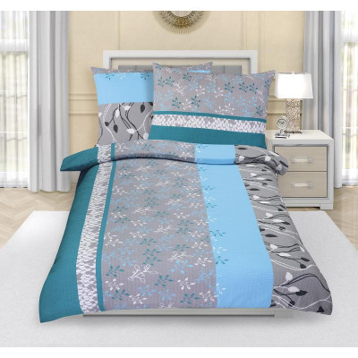 Povlečení bavlněné - tyrkysový kvítek 140x200, 70x90