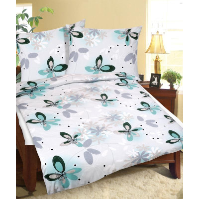 Povlečení bavlněné - zelený čtyřlístek 140x200, 70x90