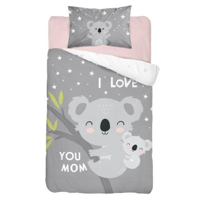 Povlečení do postýlky Koala Love grey Bavlna, 100x135, 40x60 cm