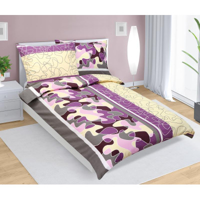 Povlečení flanelové - puzzle šedá, růžová 70x90,140x200 cm