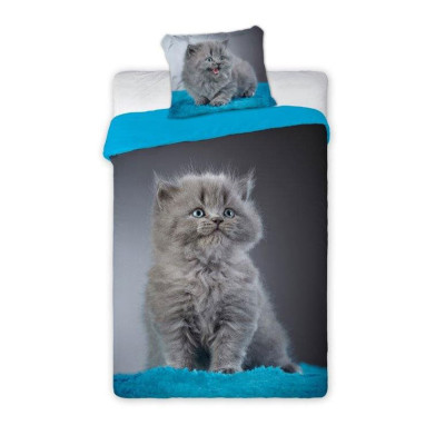 Povlečení Kotě modré 140x200, 70x90 cm