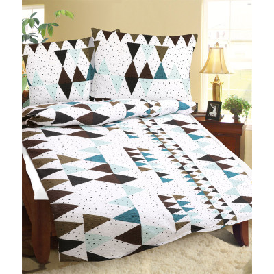 Povlečení krepové - tyrkysová geometrie 140x200,70x90 cm