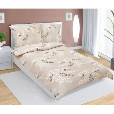 Povlečení krepové - kávová větvička, 140x200, 70x90 cm