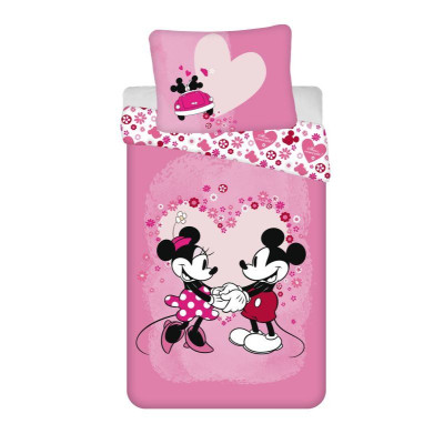 Povlečení Mickey a Minnie Love micro Polyester - mikrovlákno, 140x200, 70x90 cm