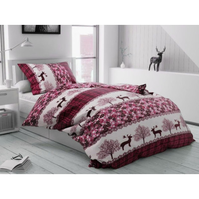 Povlečení mikroplyš Vánoční Sob vínový