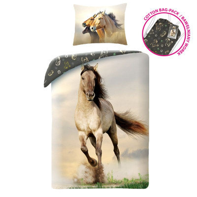 Povlečení ve vaku Kůň Bavlna, 140x200, 70x90 cm