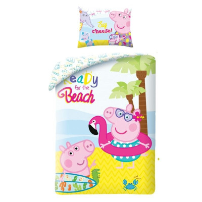 Povlečení ve vaku Peppa Pig pláž Bavlna, 140x200, 70x90 cm