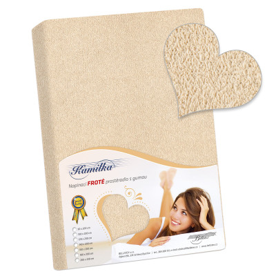 Prostěradlo froté - světle béžová 180x200 cm