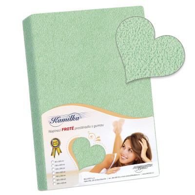 Prostěradlo froté - světle zelená 120x200 cm