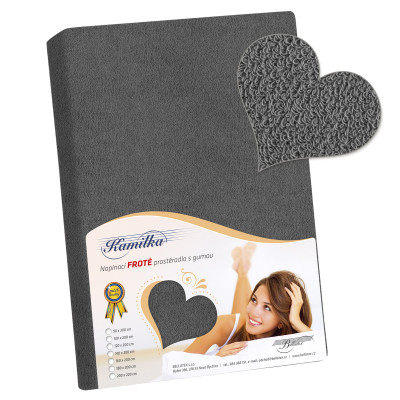 Prostěradlo froté - tmavě šedá 120x200 cm