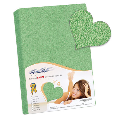 Prostěradlo froté - zelená 140x200 cm