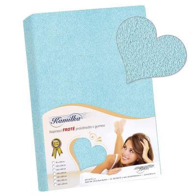 Prostěradlo froté 120x200 cm tyrkysová