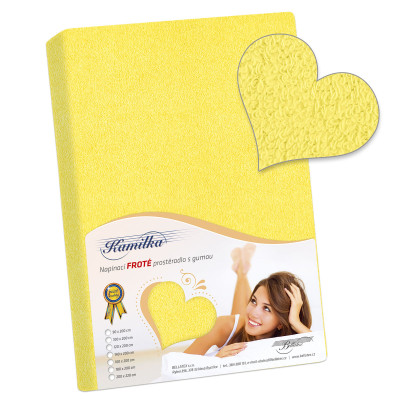 Prostěradlo froté 90x200 cm - žlutá