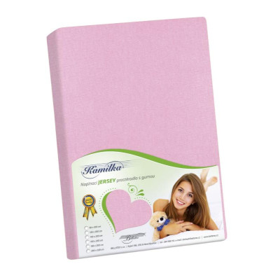 Prostěradlo jersey 90x200 cm- růžová