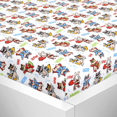 Prostěradlo jersey s elastanem 90x200 cm - zvířecí superhrdinové