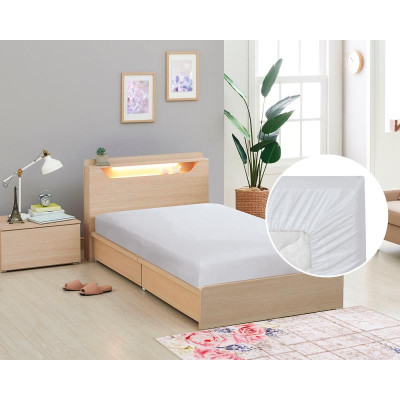 Prostěradlo plátěné s gumou - světle šedá 90x200 cm