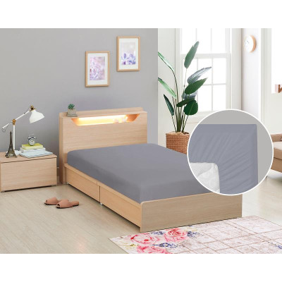 Prostěradlo plátěné s gumou - tmavě šedá