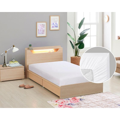 Prostěradlo plátěné s gumou 90x200 cm - bílá