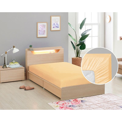 Prostěradlo plátěné s gumou 90x200 cm - okrová