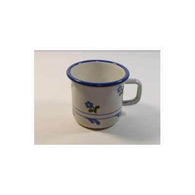 Smaltovaný hrnek s dekorem květin - 0,4L