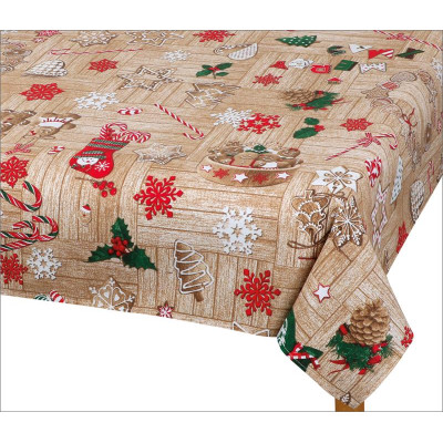 Ubrus VÁNOCE - perníkové vánoce 100x100 cm